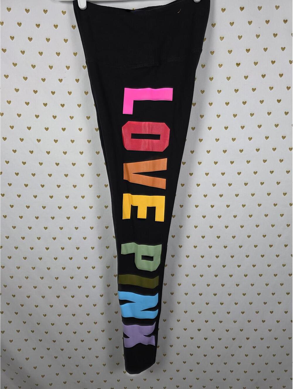 Victorias Secret PINK Love Rainbow Yoga Pants Skinny MEDIUM